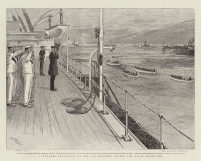 A Funeral Procession at Sea, an Incident during the Naval Manoeuvres by Joseph Nash